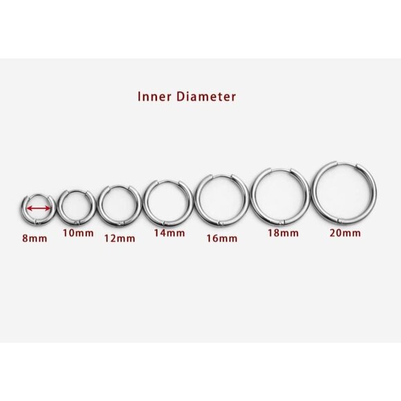 ⚡Sterling Silver Hoop Earrings for Women Men Small Classic Round Jewelry Gift - Picture 5 of 5